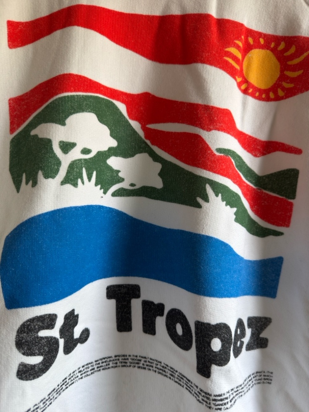 MOTHER White Crewneck graphic St Tropez Sweatshirt